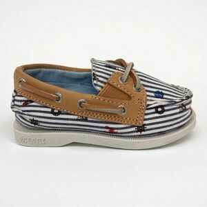 SPERRY Kids Authentic 2-Eye Boat Shoe in Stripped Nautical Print